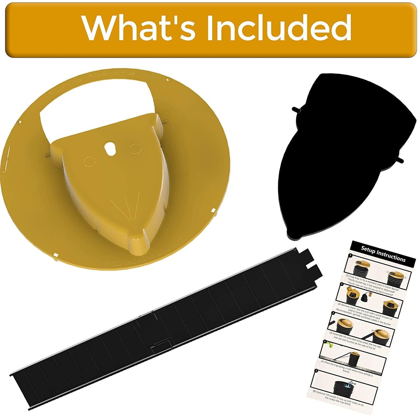 Nontoxic Bucket Lid Mouse Trap for Mice and Rats