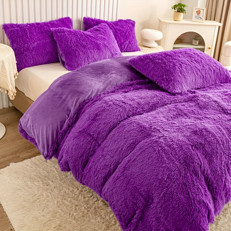 Ultra Soft Plush Duvet Cover Set with Zipper Closure