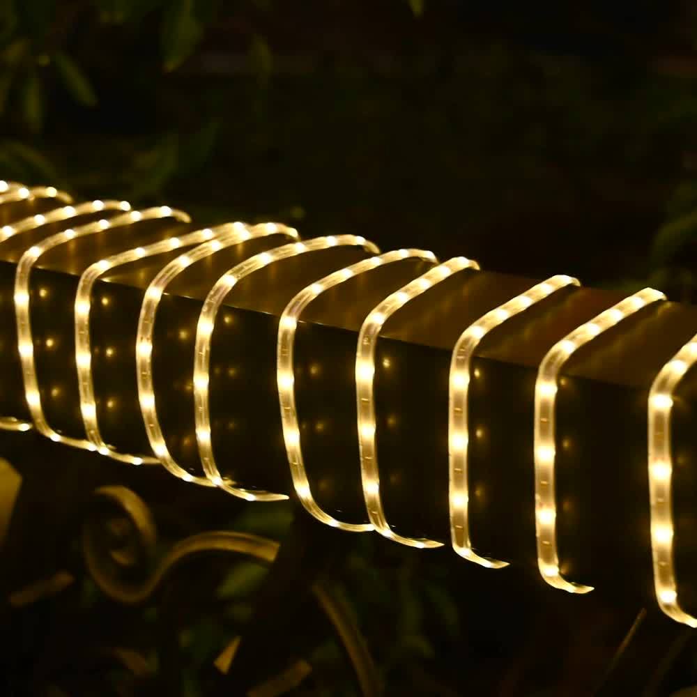 Solar-Powered LED Rope Lights with 8 Modes - 320/640 LEDs