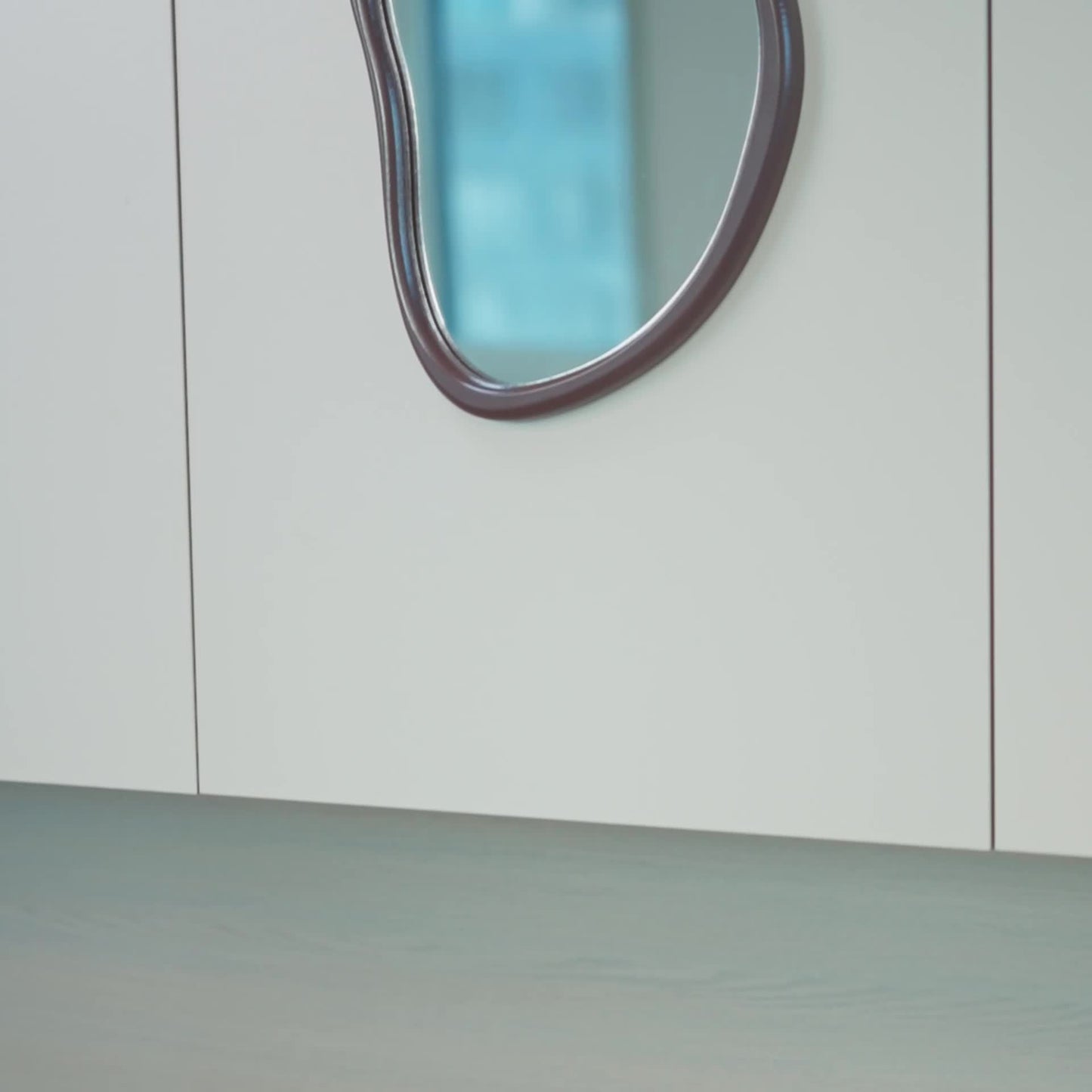 Vintage Irregular Wooden Wall Mirror 15.5 x 9.8 Inch