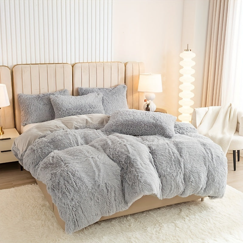 Ultra Soft Plush Duvet Cover Set with Zipper Closure