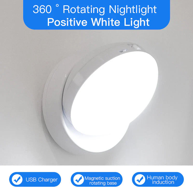 Cordless Motion Sensor Night Light with Adjustable Shade