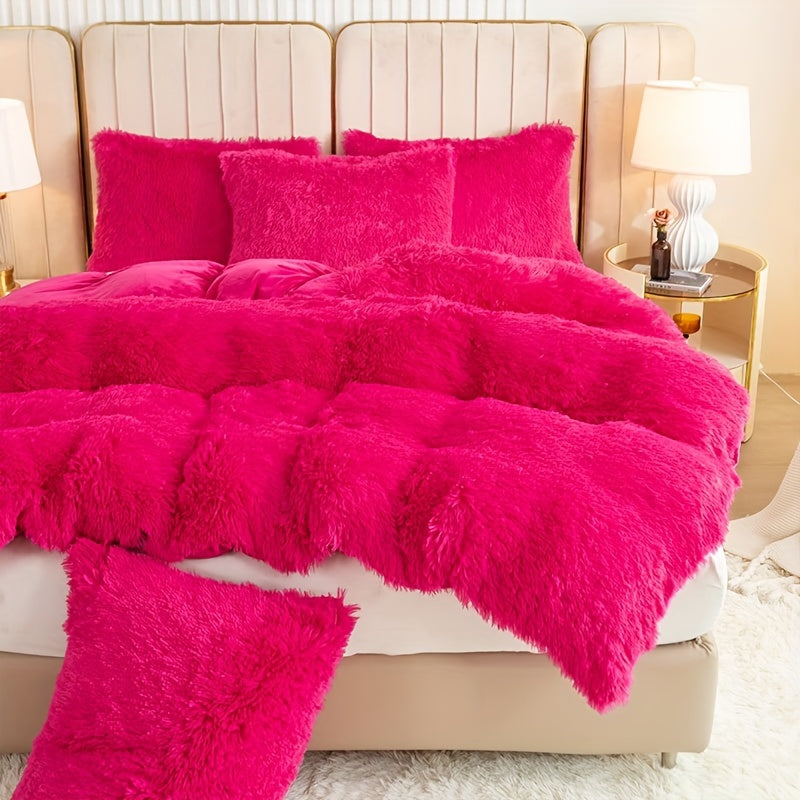 Ultra Soft Plush Duvet Cover Set with Zipper Closure