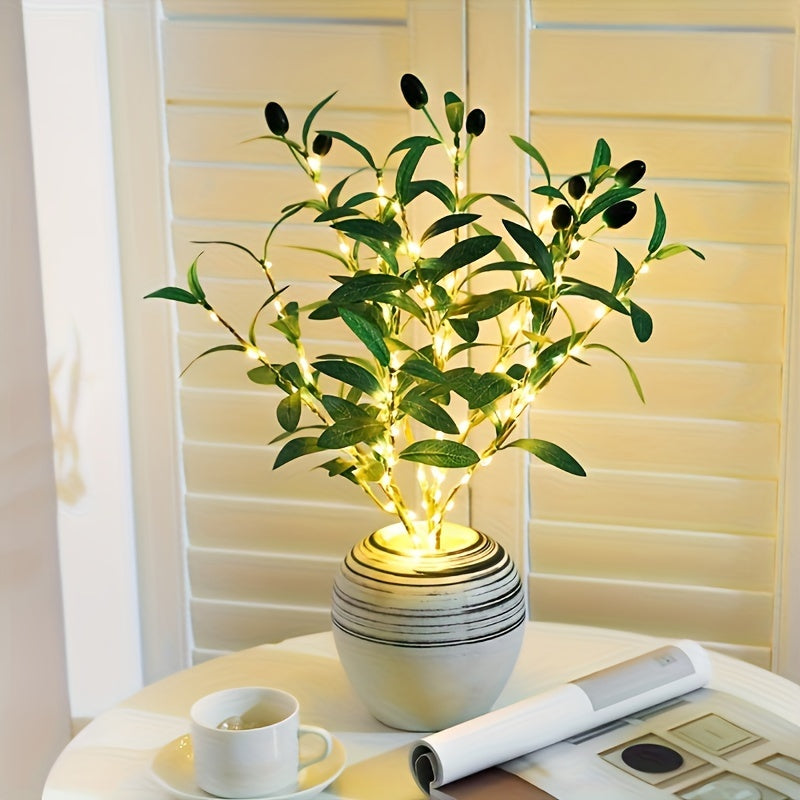 Illuminated Olive Tree LED Lamp for Modern Decor