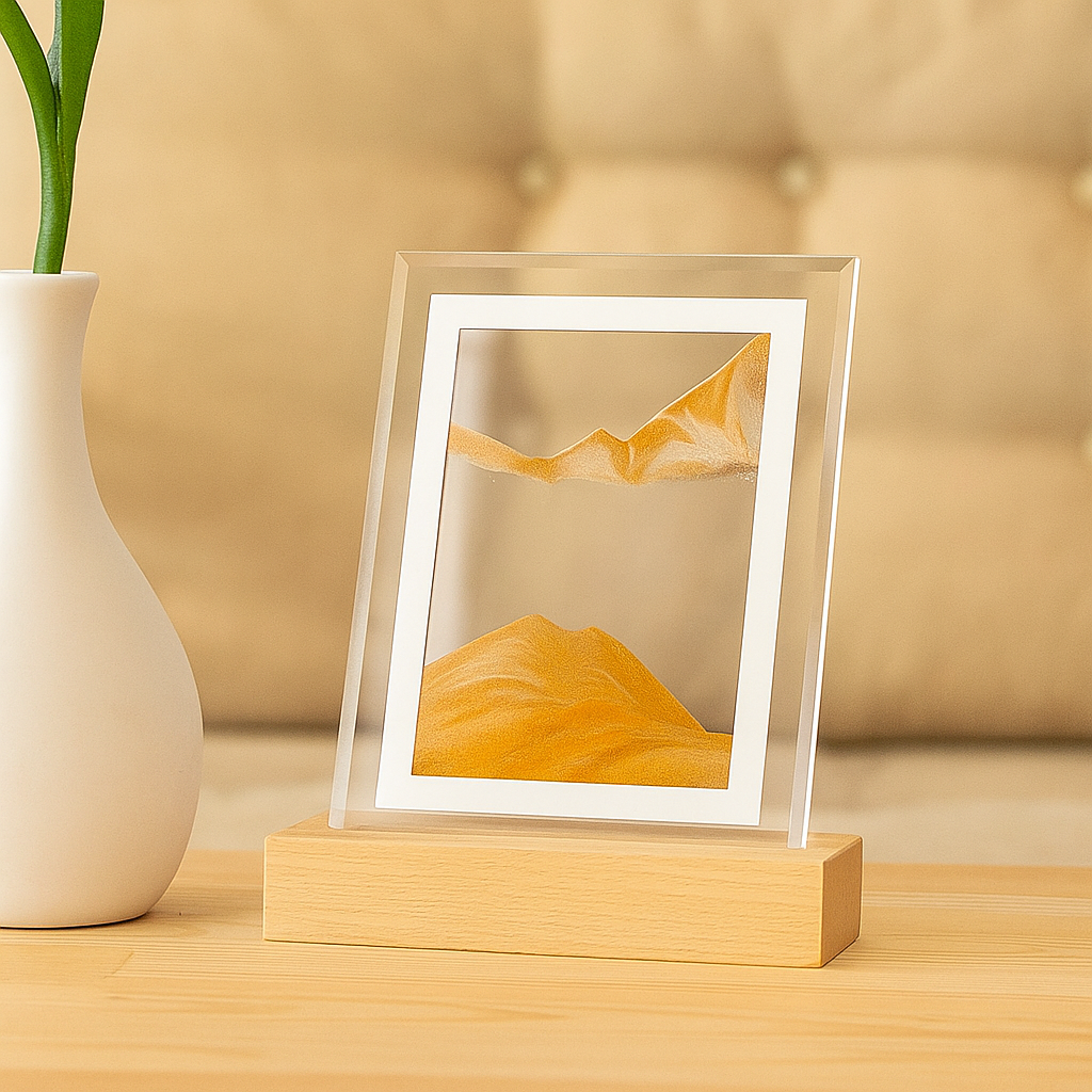 Flowing Sand Art Lamp with Warm LED Lighting