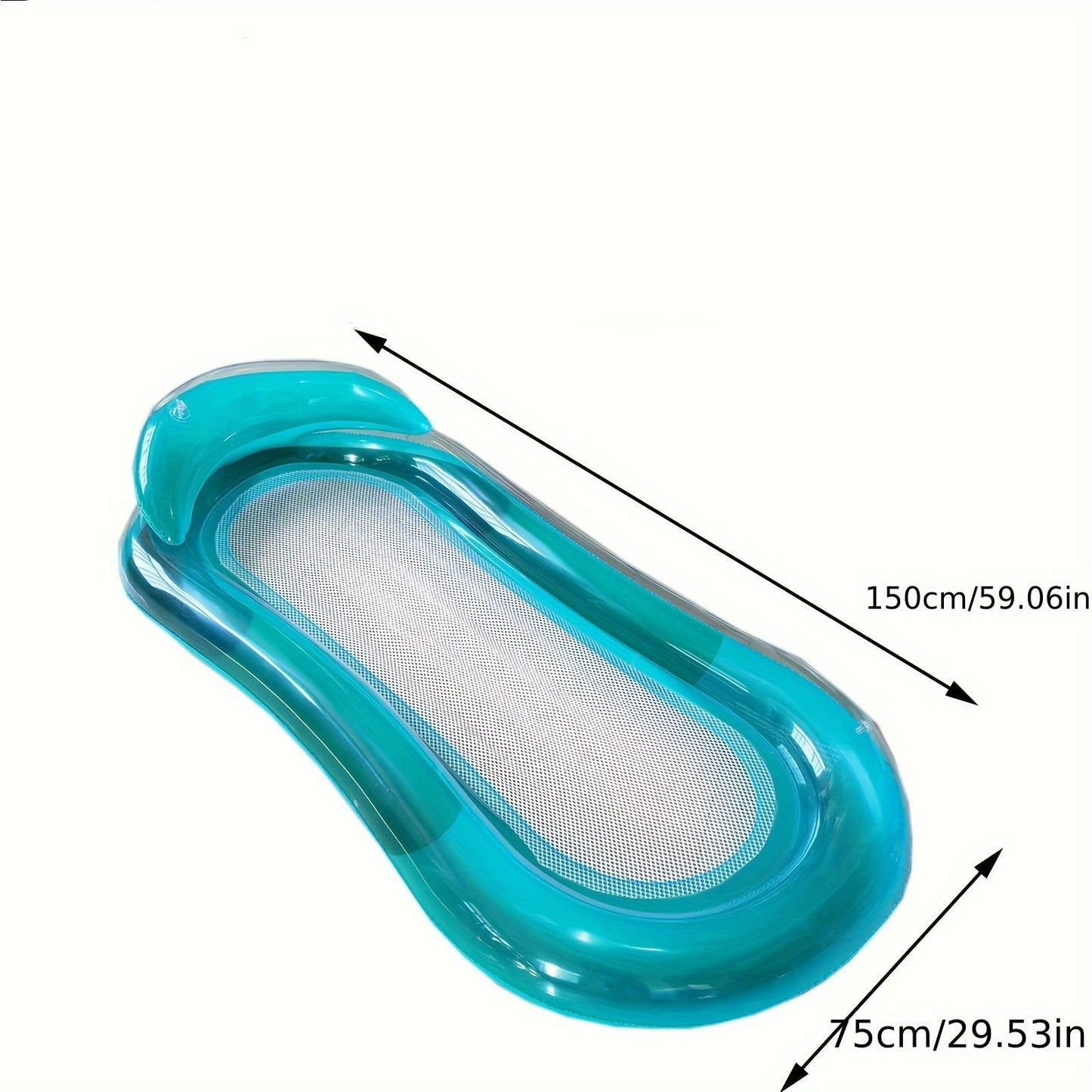 Inflatable Pool Mattress with Backrest and Mesh Cooling Area