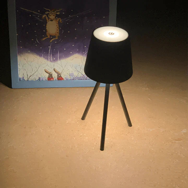 Cordless LED Tripod Table Lamp - Modern Minimalist Night Light