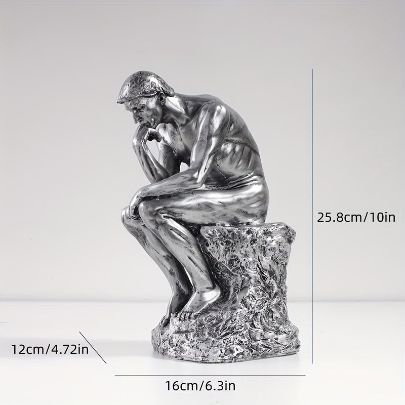 Thinker Sculpture in Beige, Silver, or Gold - Creative Character Decoration