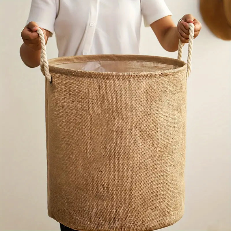 Foldable Cotton-Linen Waterproof Laundry Basket