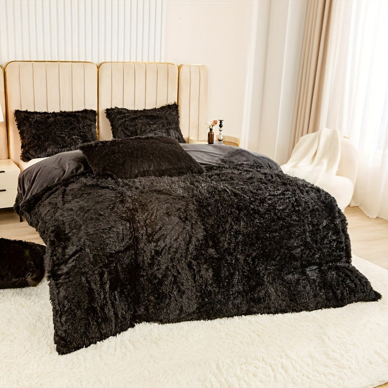 Ultra Soft Plush Duvet Cover Set with Zipper Closure