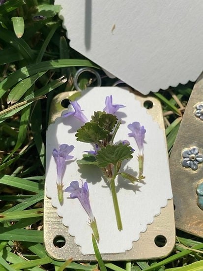 Mini Flower Press with Brass and Silver Details - Portable Botanical Keepsake Maker