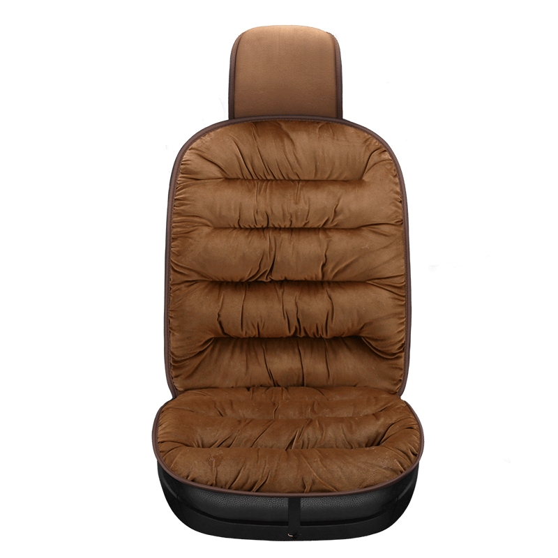 Quilted Plush Car Seat Cushion Pad with Headrest Cover
