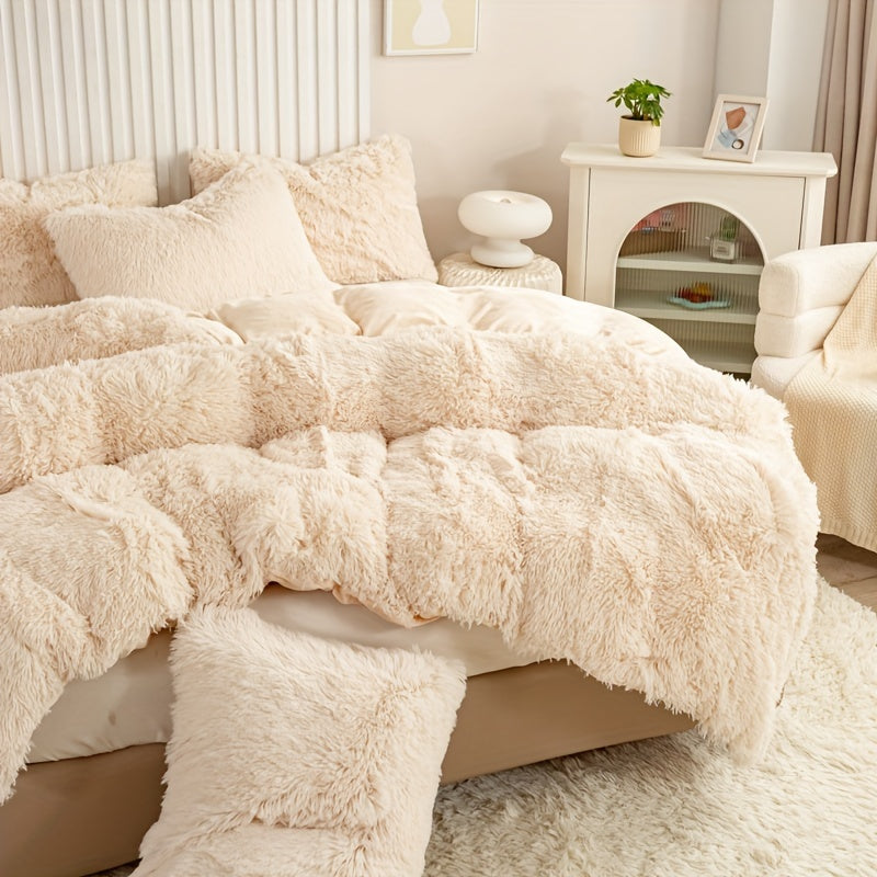 Ultra Soft Plush Duvet Cover Set with Zipper Closure