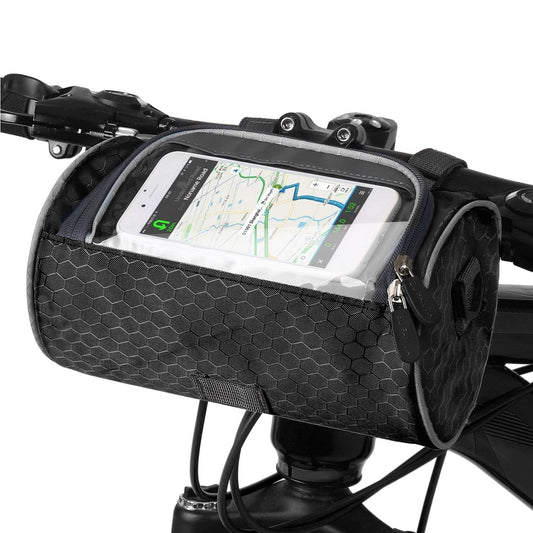 Water-Resistant Bicycle Handlebar Bag with Smartphone Holder