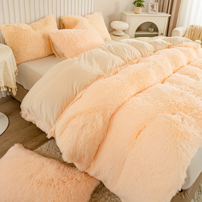Ultra Soft Plush Duvet Cover Set with Zipper Closure