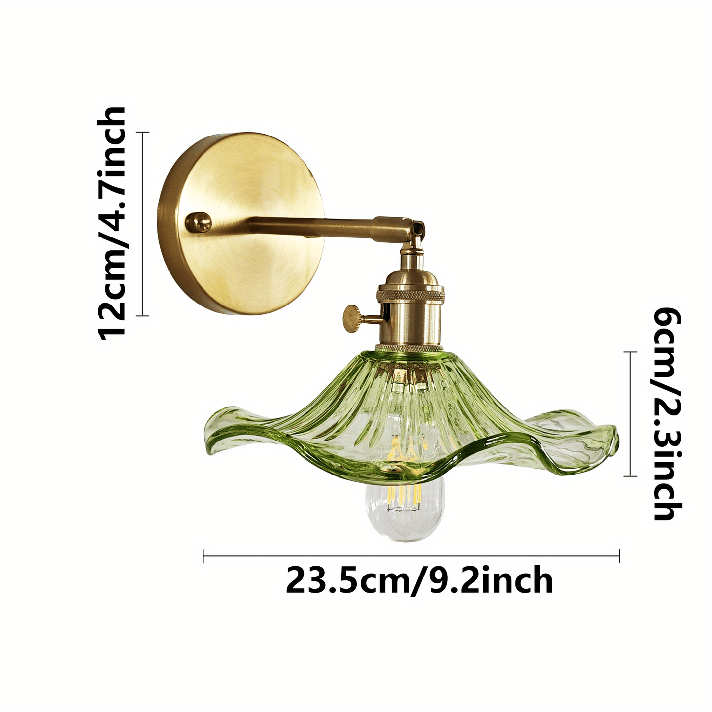 Curved Glass Wall Sconce with Brushed Brass Finish