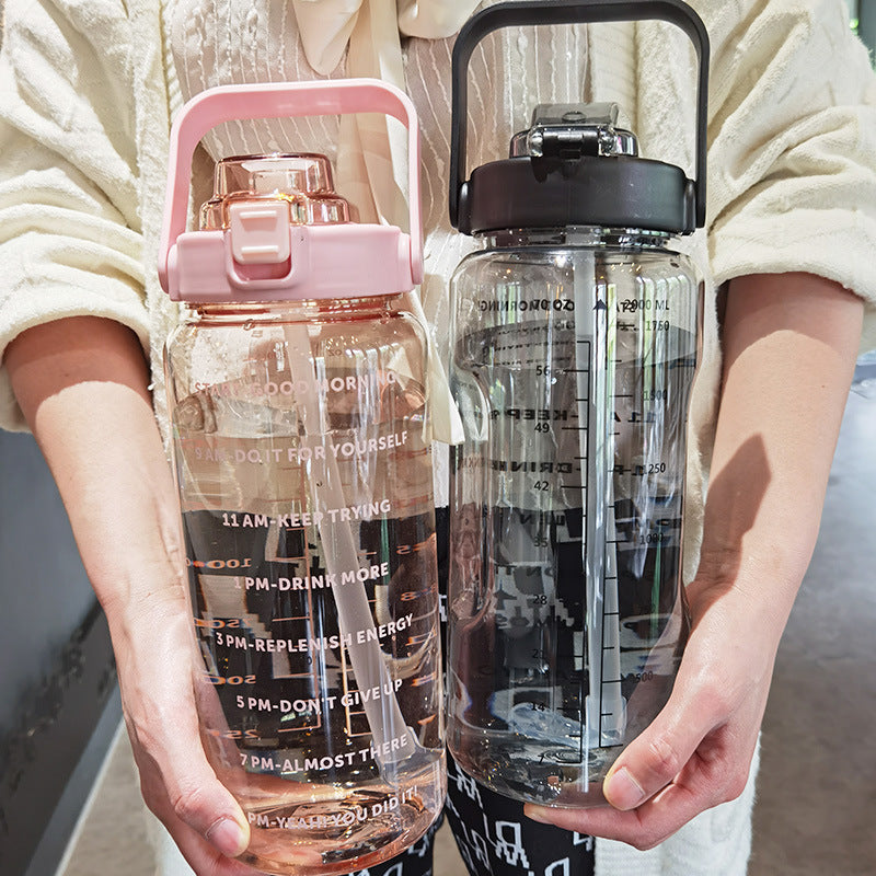 Large 67 oz Plastic Water Bottle - Japanese Design, Eco-Friendly, Solid Color
