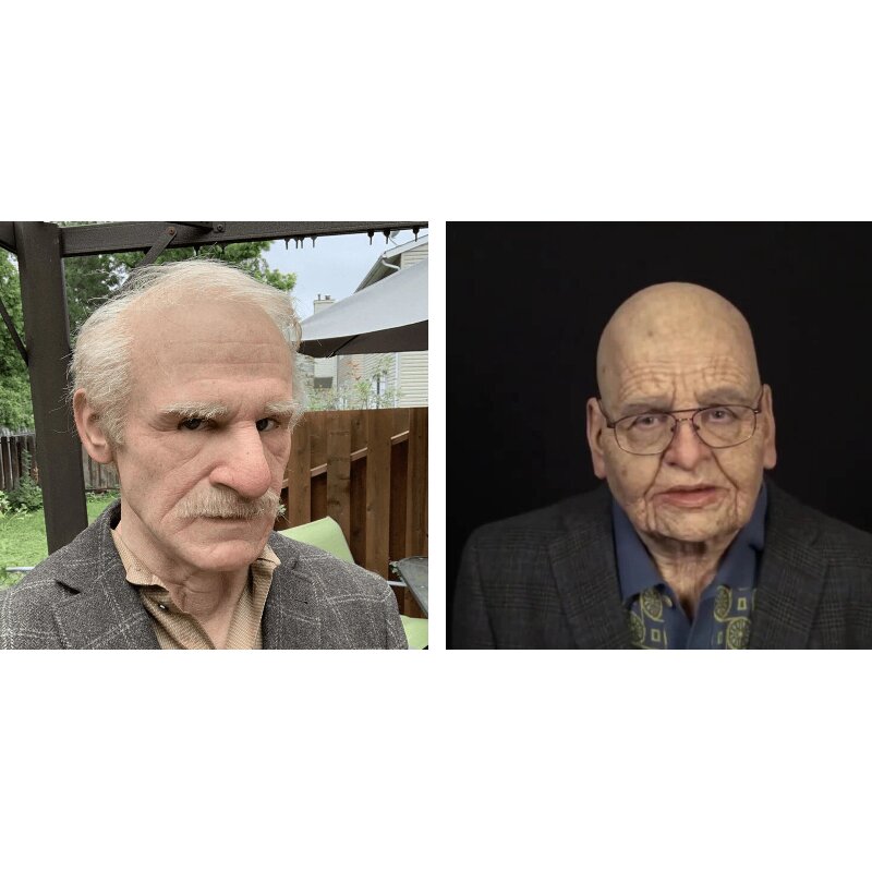 Realistic Old Man Latex Halloween Mask for Adults