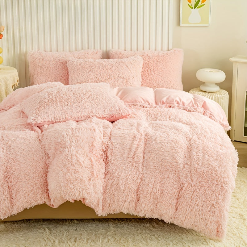 Ultra Soft Plush Duvet Cover Set with Zipper Closure