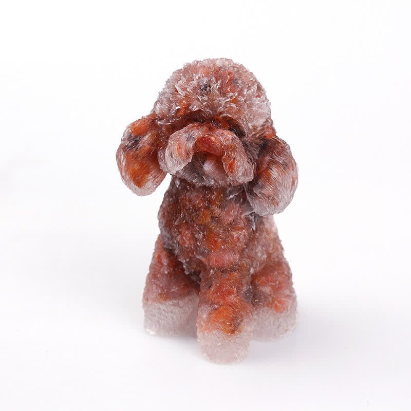 Natural Crystal Poodle Gemstone Ornament