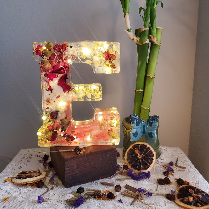Dried Flower Alphabet Night Light
