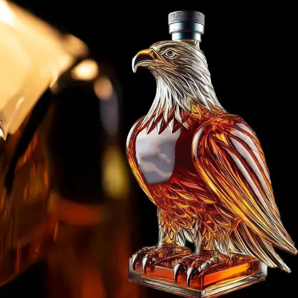 Decorative Eagle Glass Alcohol Bottle