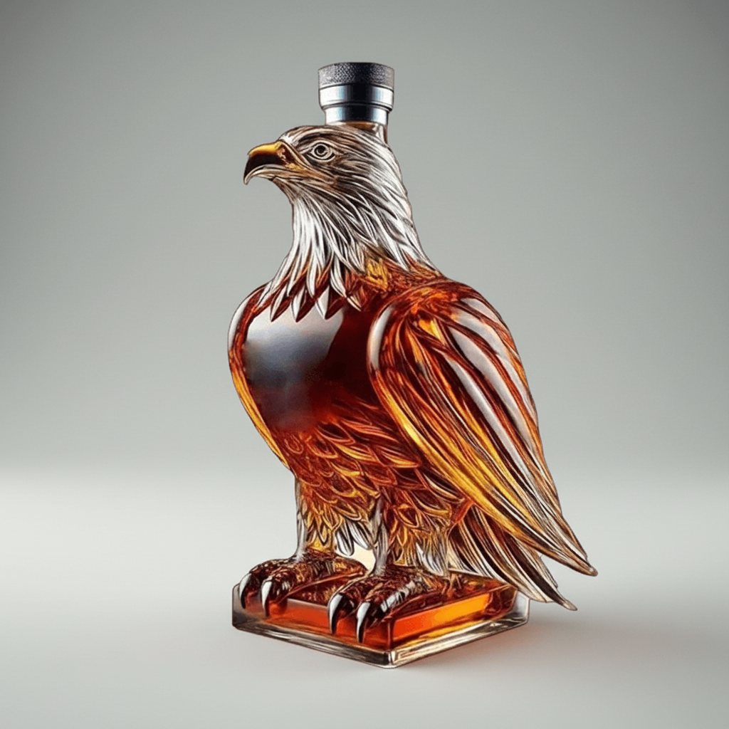 Decorative Eagle Glass Alcohol Bottle