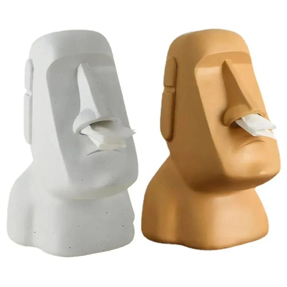 Easter Island Statues Tissue Box in Resin