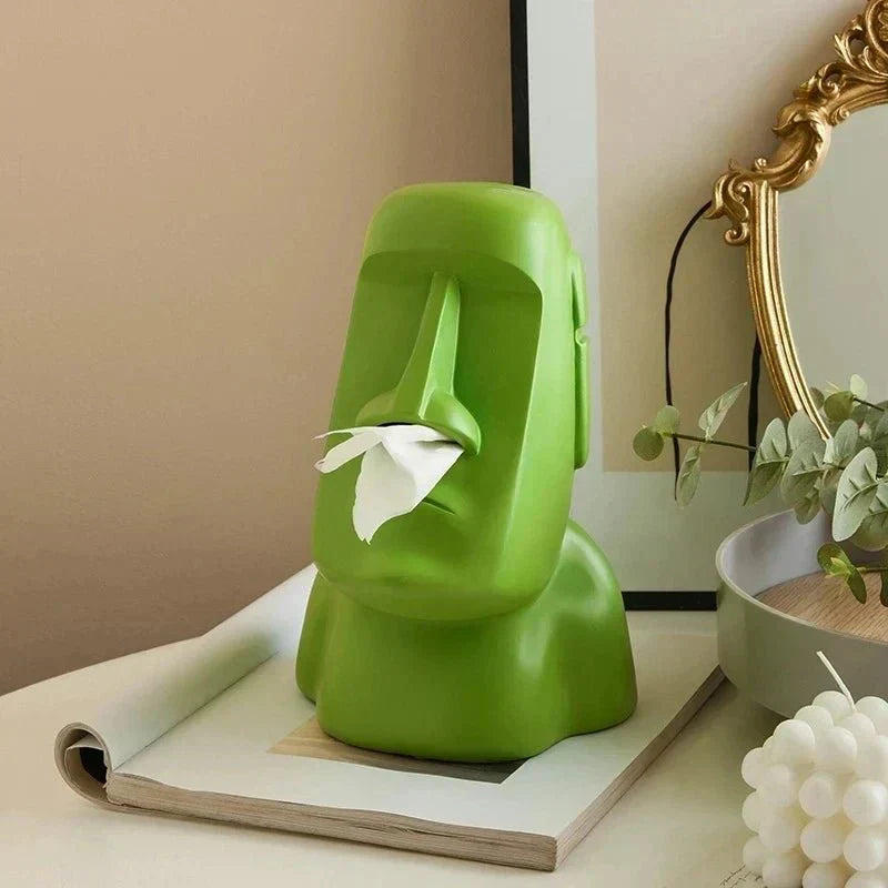 Easter Island Statues Tissue Box in Resin