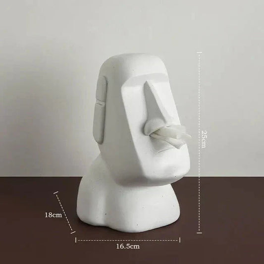 Easter Island Statues Tissue Box in Resin