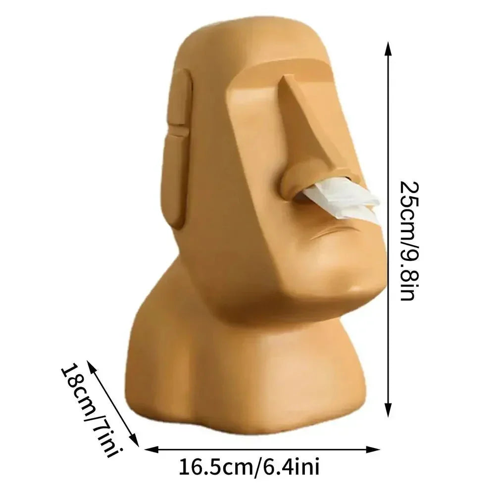 Easter Island Statues Tissue Box in Resin