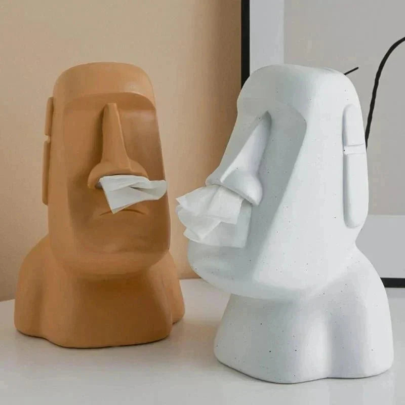 Easter Island Statues Tissue Box in Resin