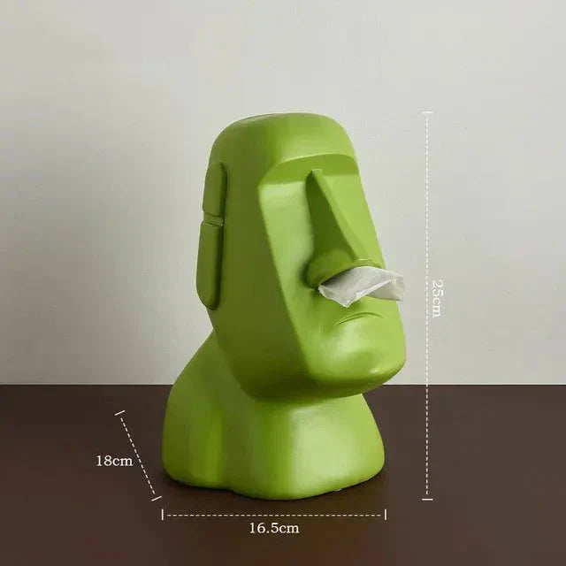 Easter Island Statues Tissue Box in Resin