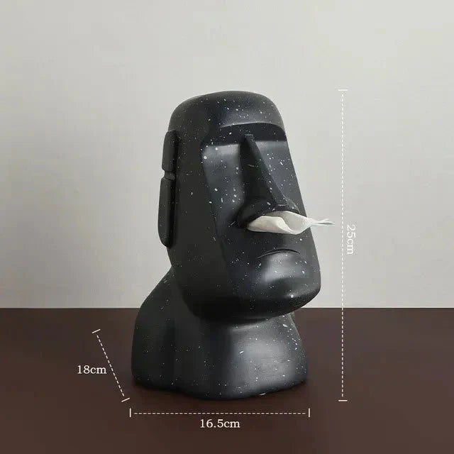 Easter Island Statues Tissue Box in Resin