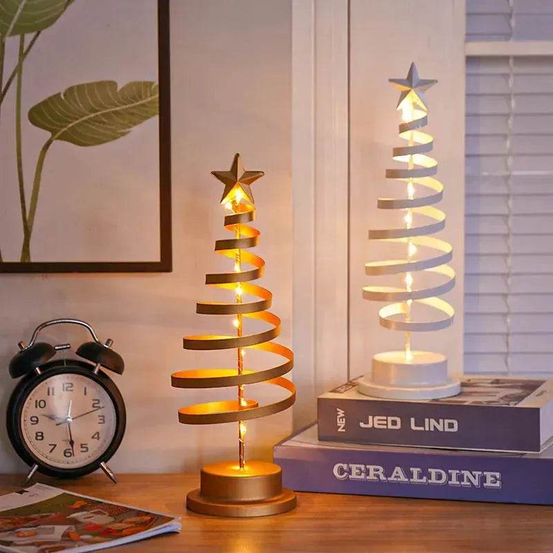 Spiral LED Metal Christmas Tree Night Light Ornament