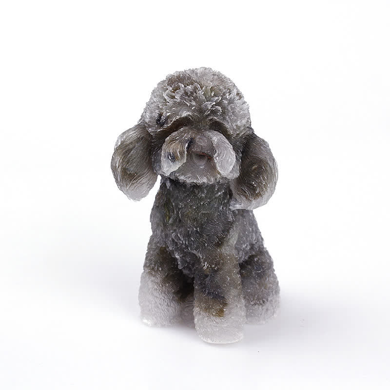 Natural Crystal Poodle Gemstone Ornament
