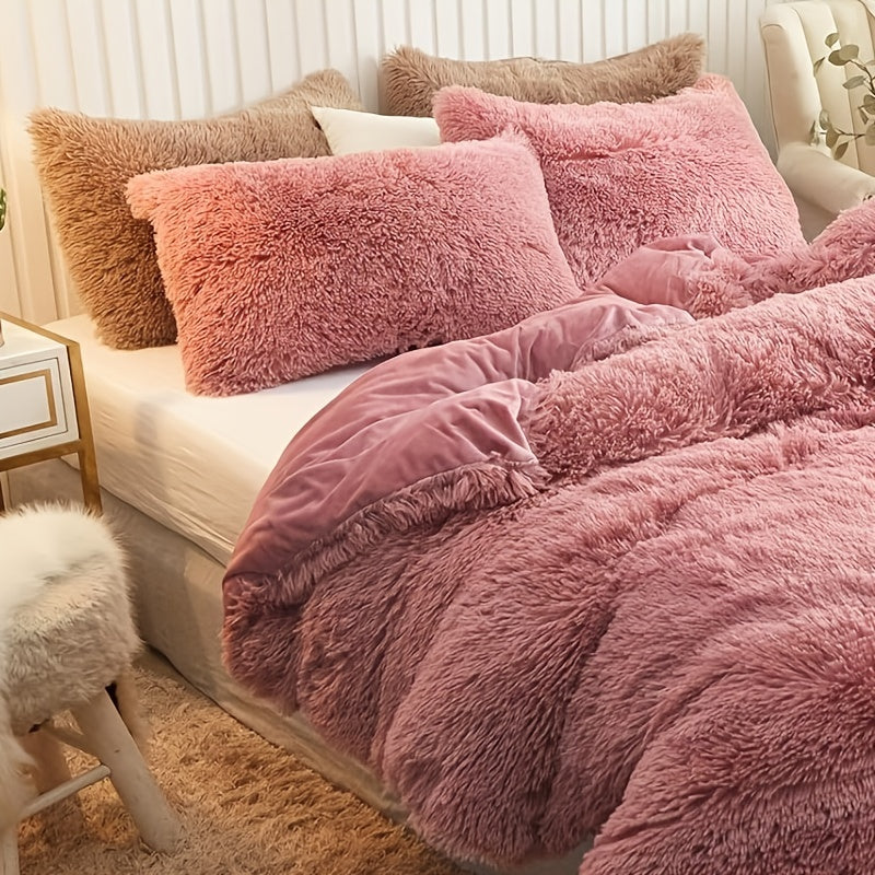 Ultra Soft Plush Duvet Cover Set with Zipper Closure