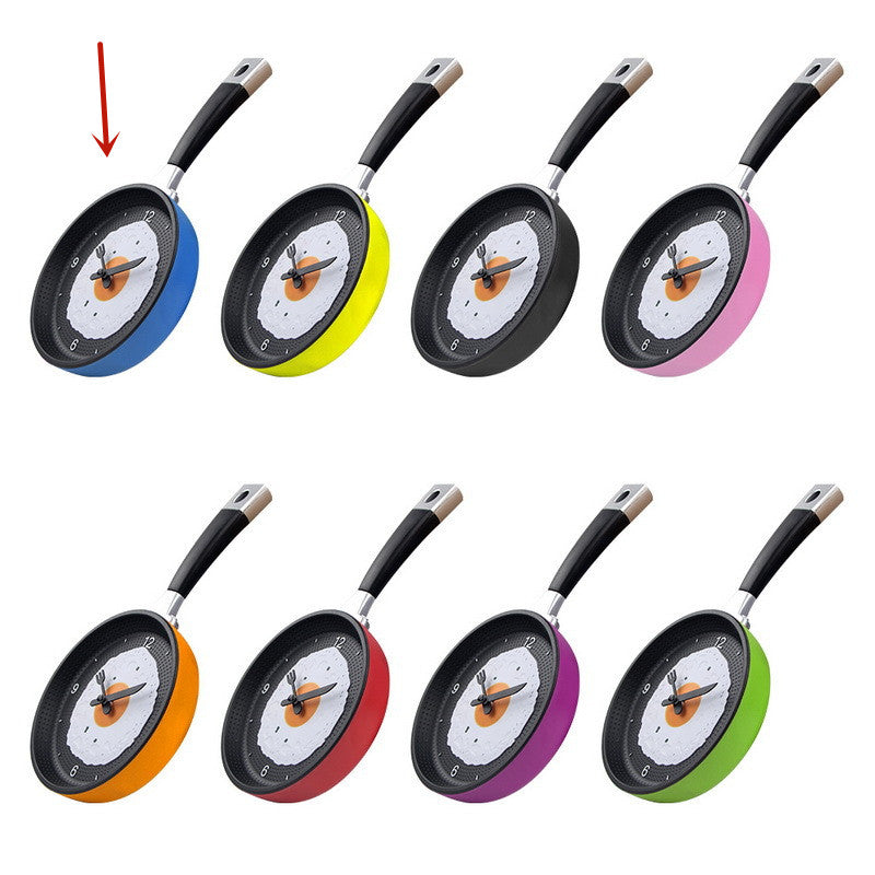 Cartoon Egg Frying Pan Wall Clock