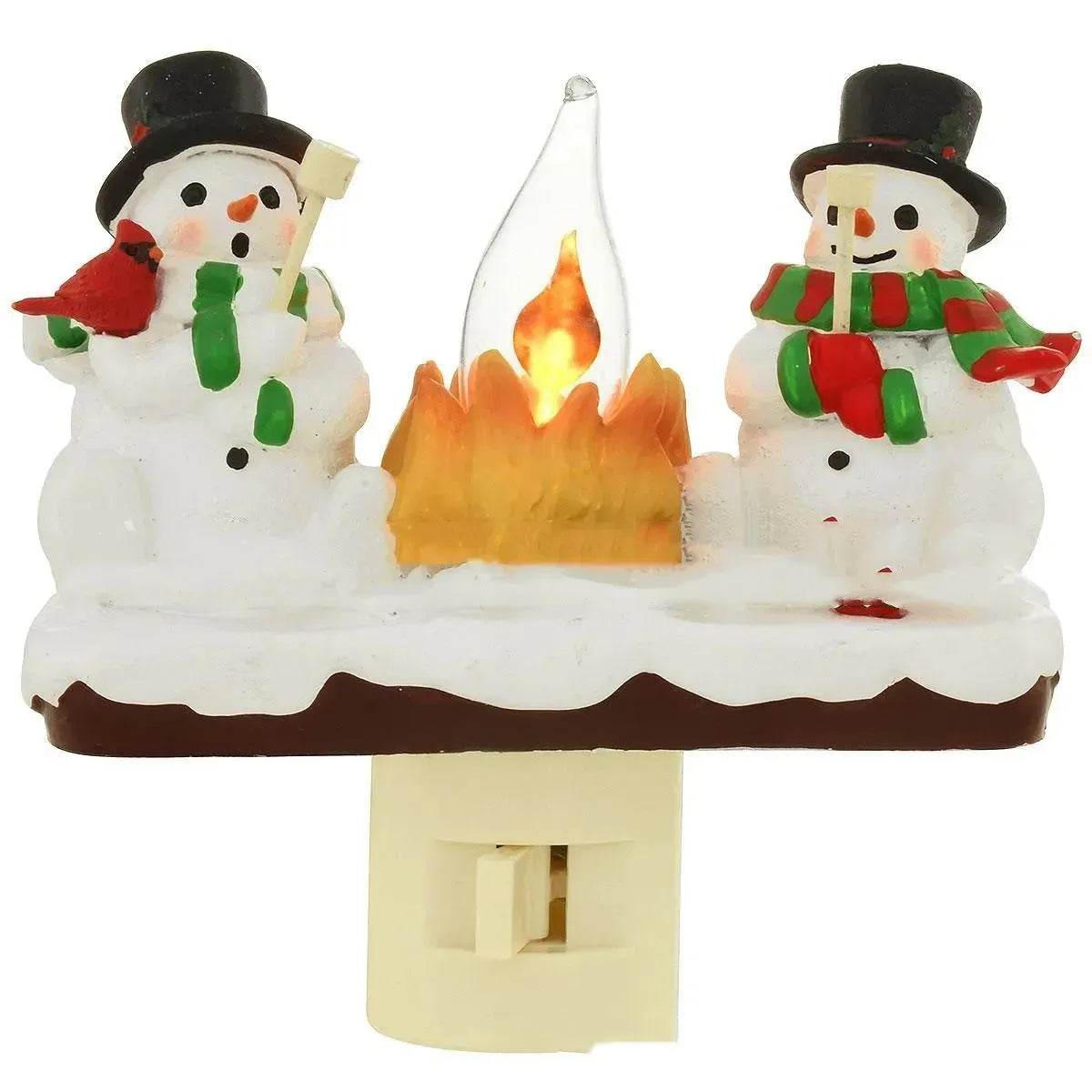 Christmas Snowman Campfire Night Light for Kids