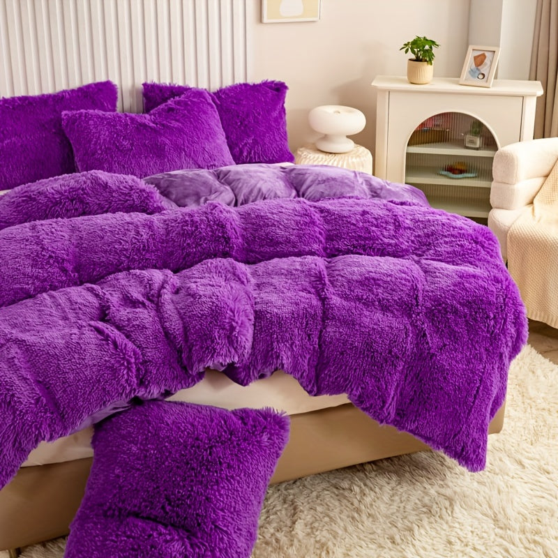 Ultra Soft Plush Duvet Cover Set with Zipper Closure