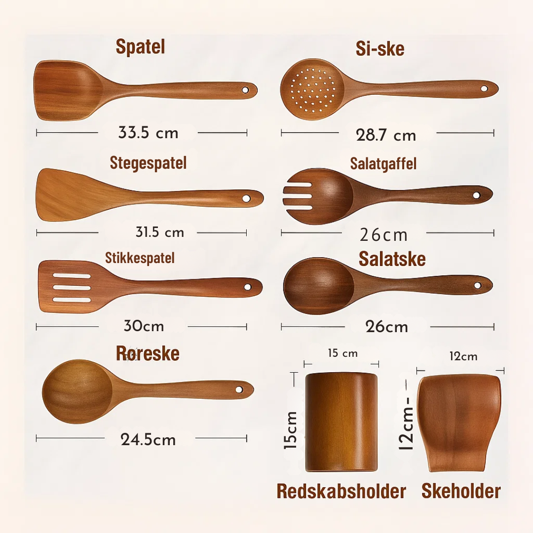 Sustainable Wooden Kitchen Utensil Set