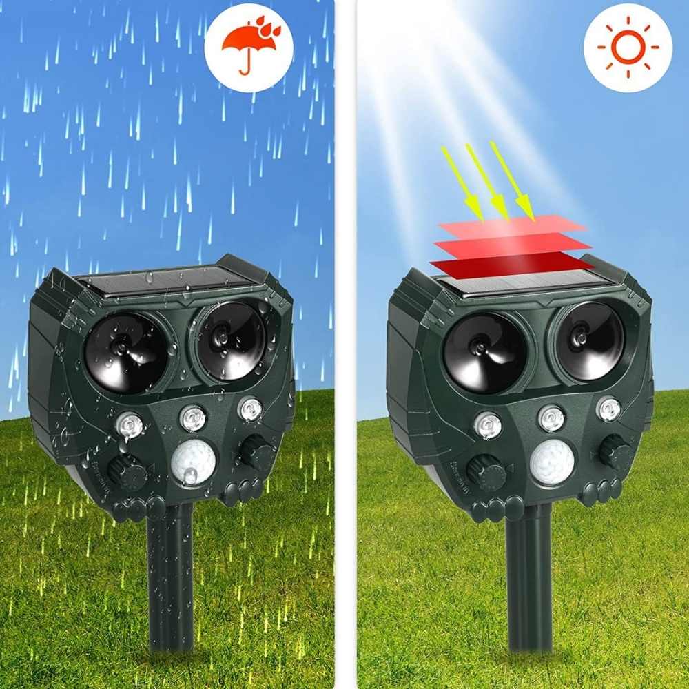 Solar-Powered Ultrasonic Animal Repellent for Garden Protection