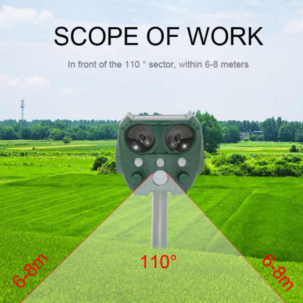 Solar-Powered Ultrasonic Animal Repellent for Garden Protection