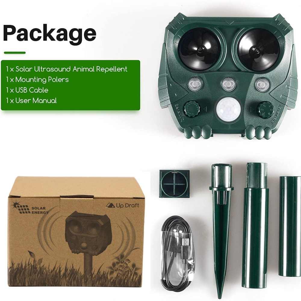 Solar-Powered Ultrasonic Animal Repellent for Garden Protection