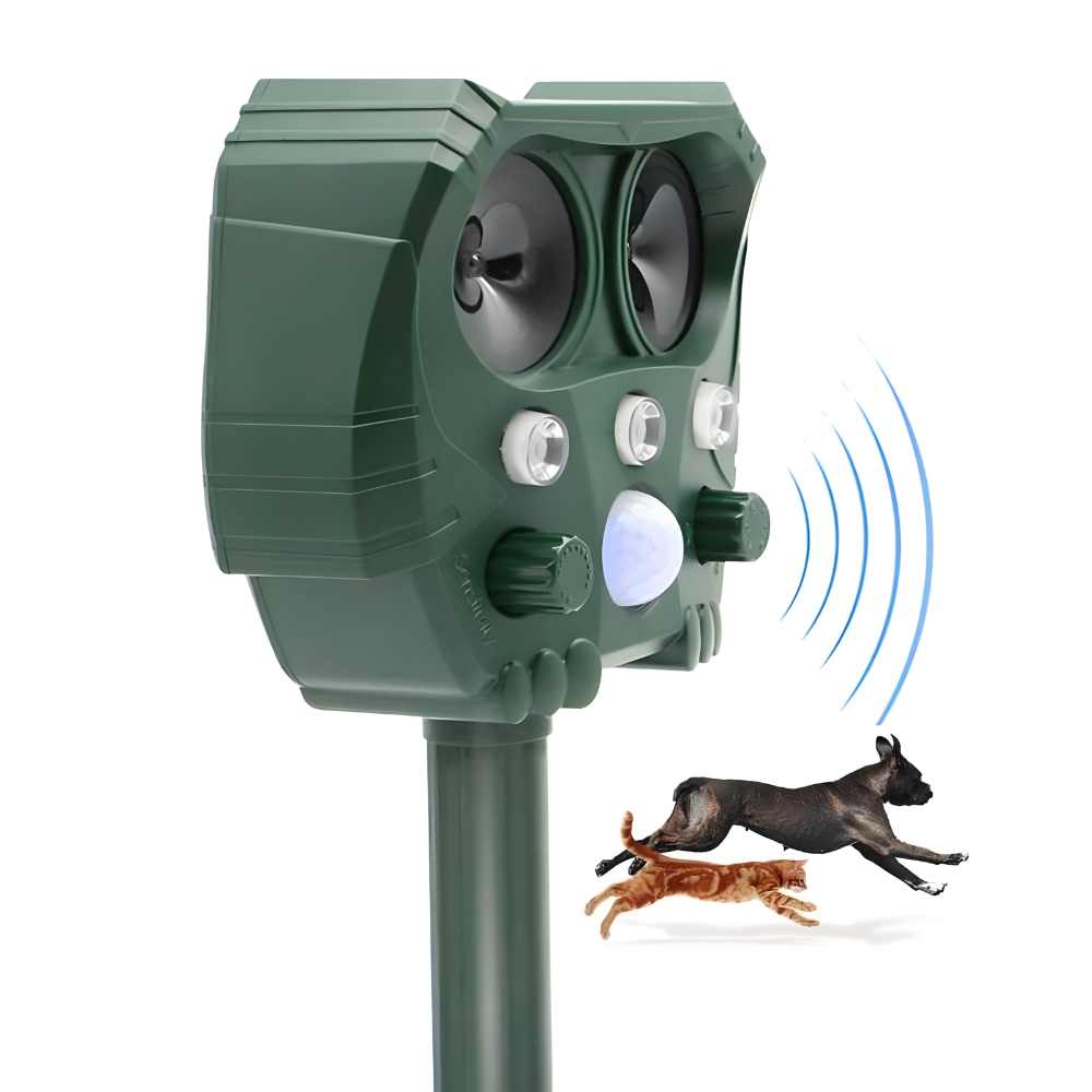 Solar-Powered Ultrasonic Animal Repellent for Garden Protection