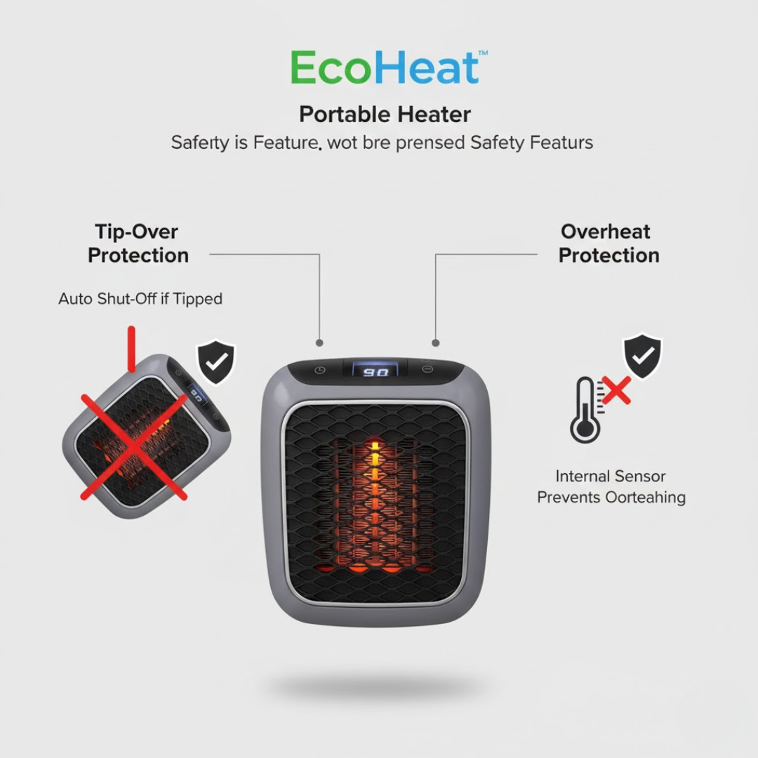Portable Compact Space Heater – Energy-Efficient Instant Warmth