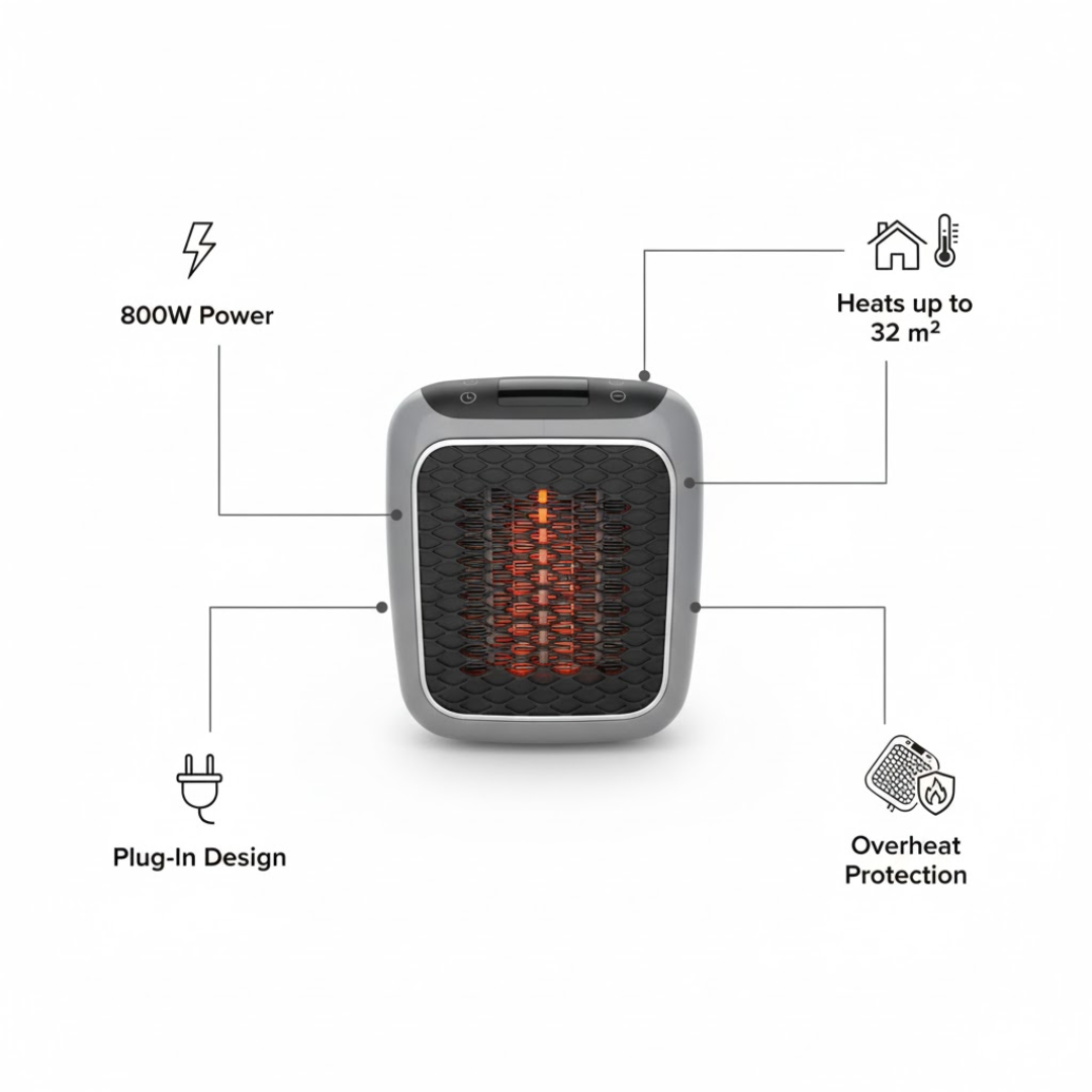 Portable Compact Space Heater – Energy-Efficient Instant Warmth
