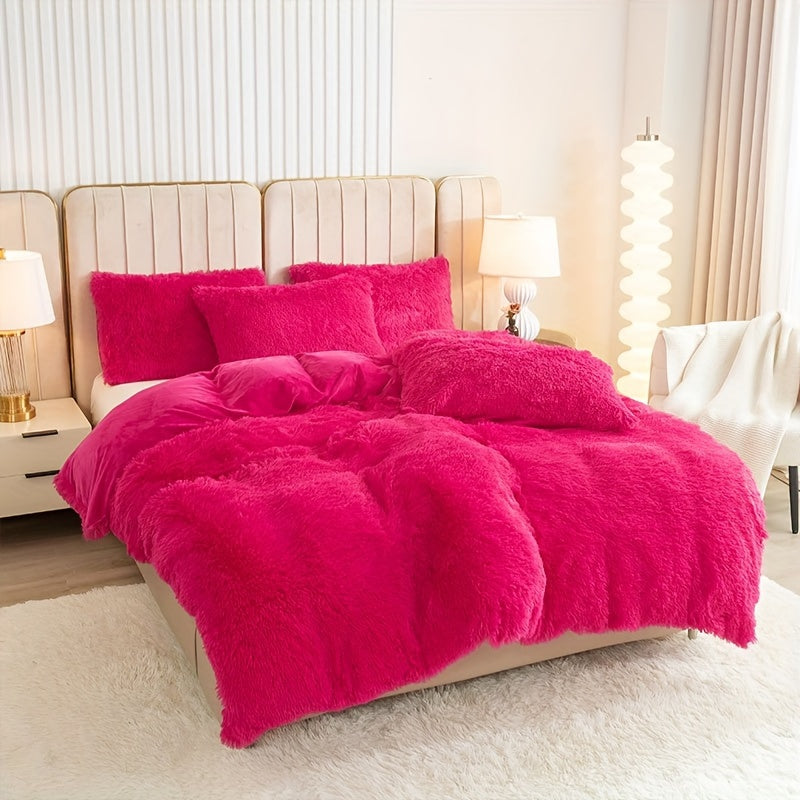 Ultra Soft Plush Duvet Cover Set with Zipper Closure