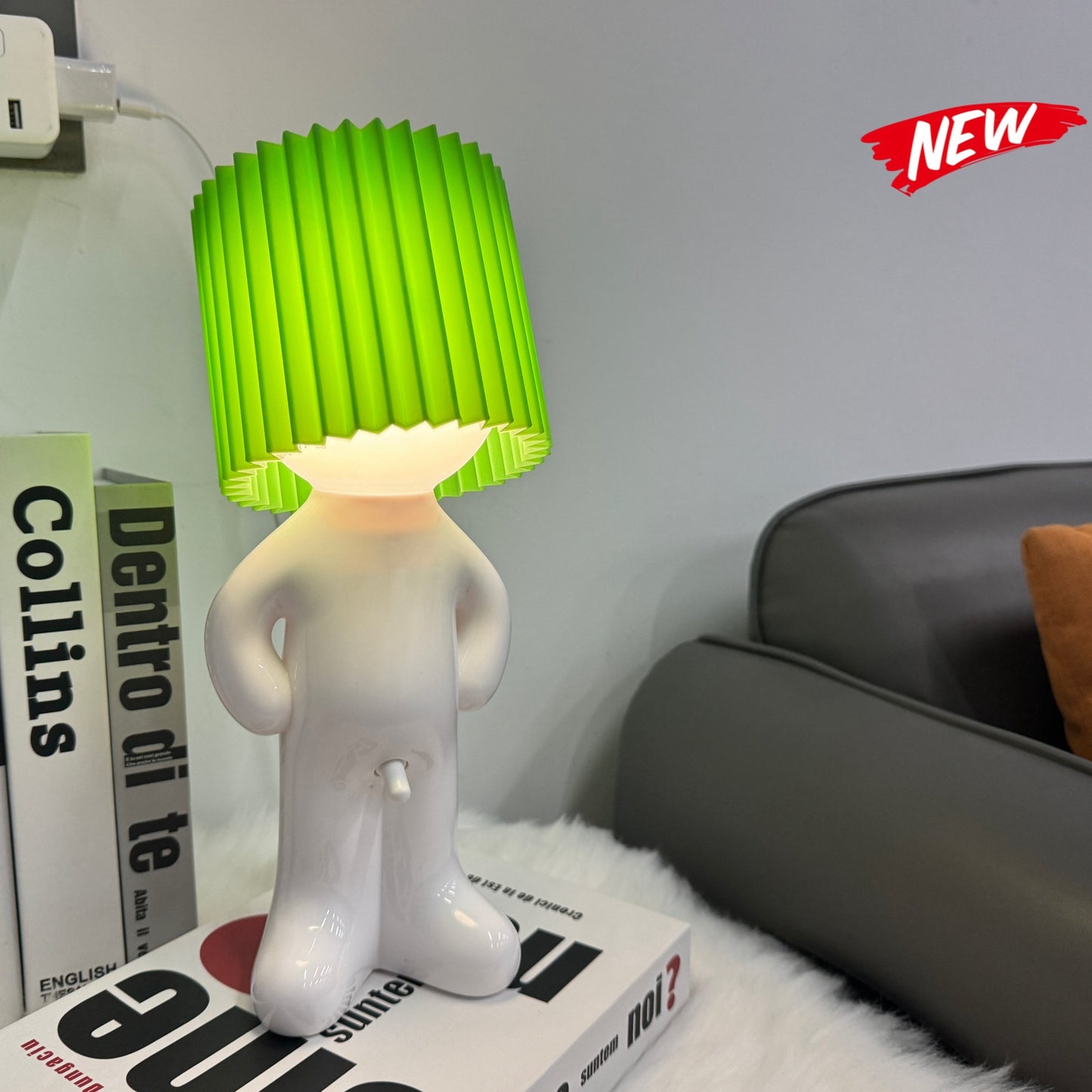 Modern Geometric USB Table Lamp with Color-Changing Light