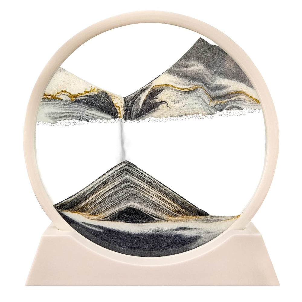 3D Moving Sand Art Glass Sculpture for Calming Home Decor